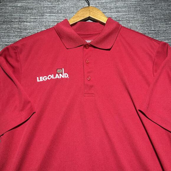 Legoland Polo Shirt Men's L Red Employee Short Sleeve - Picture 1 of 11
